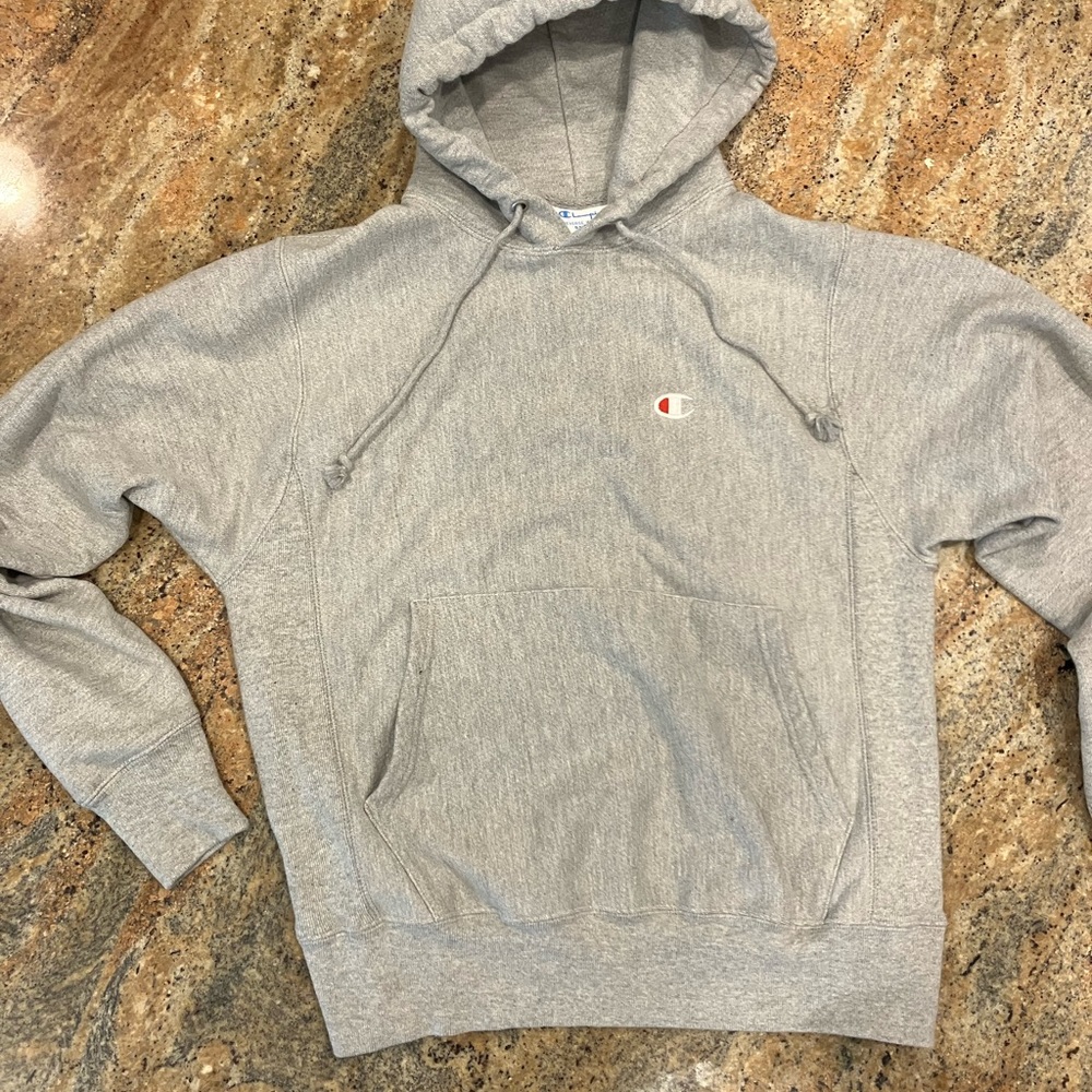 Champion hoodie sweatshirt size M small, gray